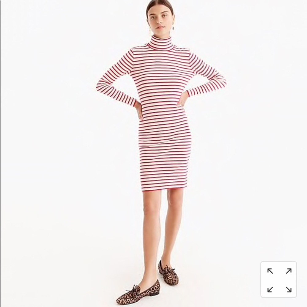 J. Crew Striped Turtleneck Dress